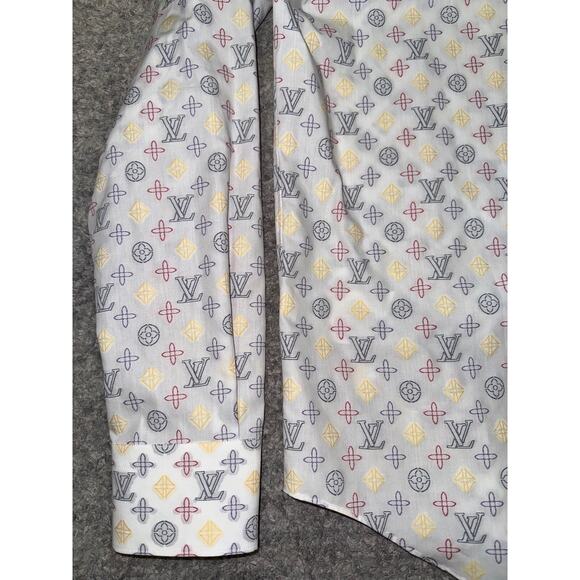 Louis Vuitton LVSE Regular Long Sleeve DNA Logo Monogram Button Up Down Shirt M - Picture 12 of 15